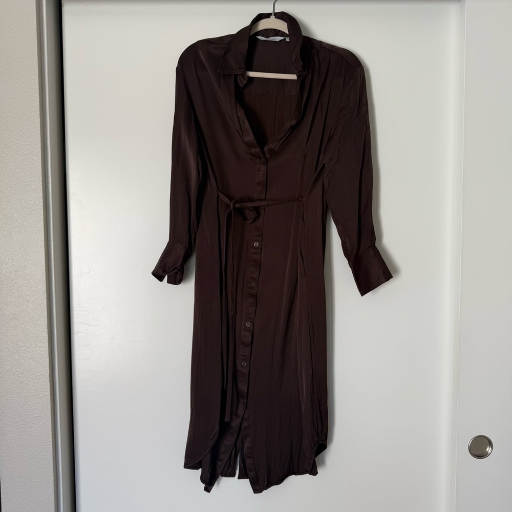 & other stories wrap button down dress